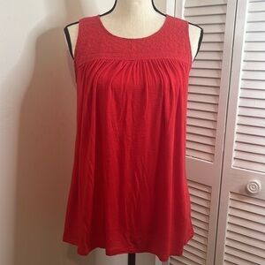 Cupio Red Peplum Sleeveless Blouse.  Size Small